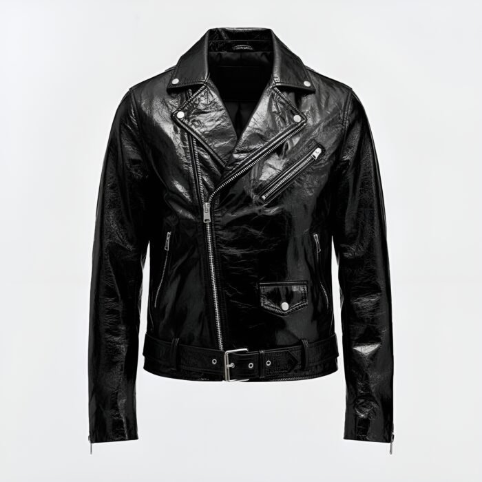 BADWAN slim fit leather jacket for men with clean design and premium leather finish