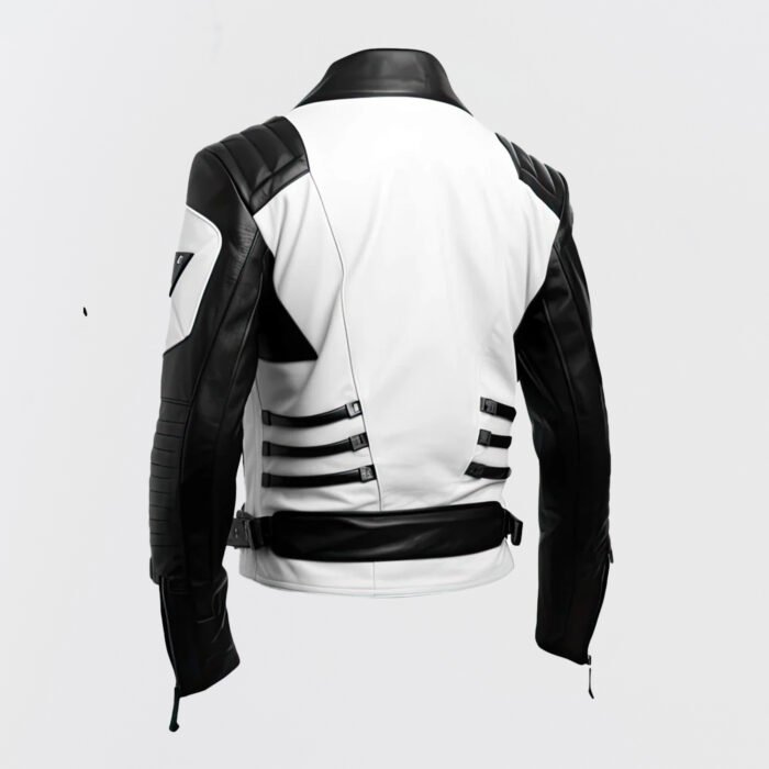 Ride with confidence in the Men’s Black & White Genuine Sheepskin Biker Leather Jacket, engineered for riders who appreciate high-impact style and premium durability. Made from authentic sheepskin leather, this jacket delivers a soft feel, excellent flexibility, and long-lasting strength. With its striking black-and-white contrast panels, aggressive moto cuts, and functional zip pockets, this jacket perfectly blends performance and modern street style. The reinforced shoulders, padded sleeves, and adjustable waist buckles ensure a secure and comfortable fit whether cruising on the road or elevating your casual look. Key Features: 100% Genuine Sheepskin Leather Black & White contrast panel design Durable asymmetrical front zipper Dual chest zip pockets Side zipper pockets for storage Reinforced shoulder and arm detailing Quilted padded sleeves for comfort Adjustable waist buckles Soft internal lining for all-day wear Perfect for riders & stylish streetwear looks Upgrade your riding gear with a jacket built for power, precision, and standout style.